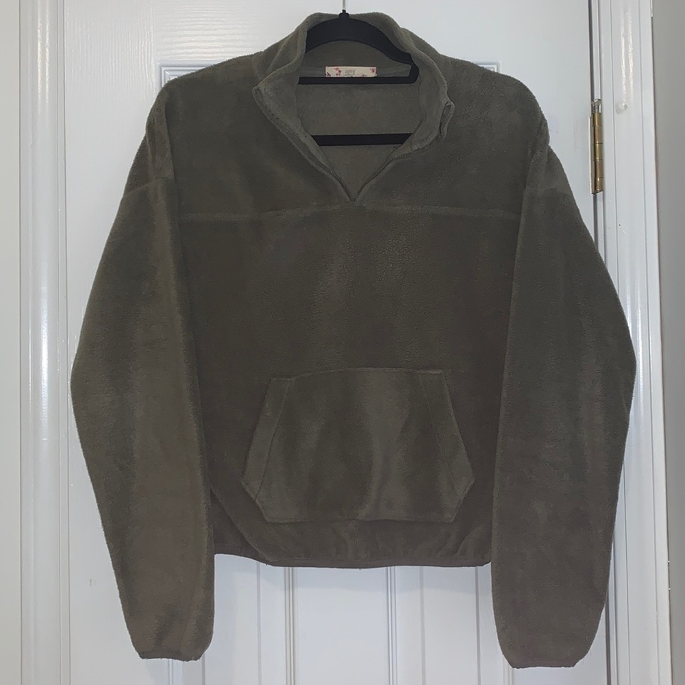 Dark green quarter zip sweatshirt